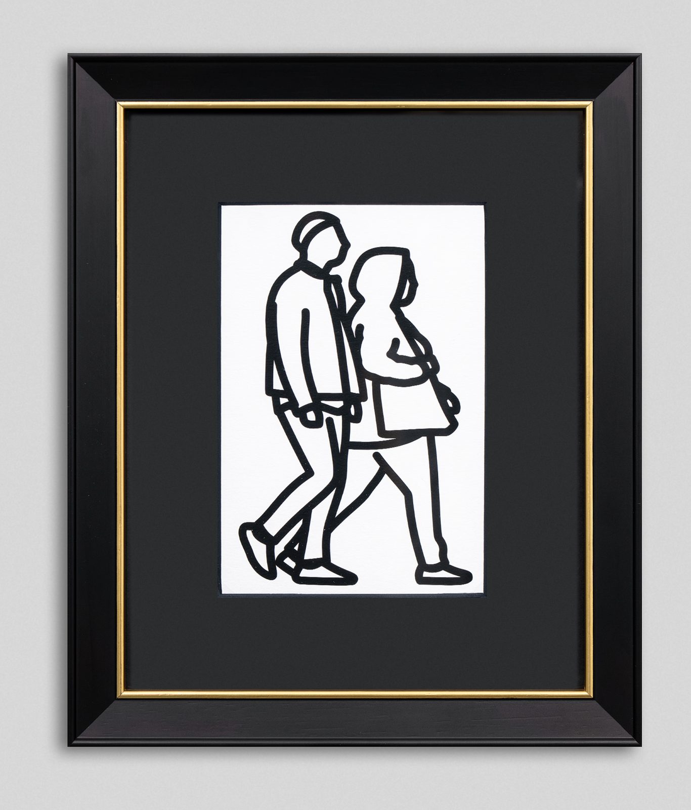 2cm Black with Gold Inlet, paper work with black mat border