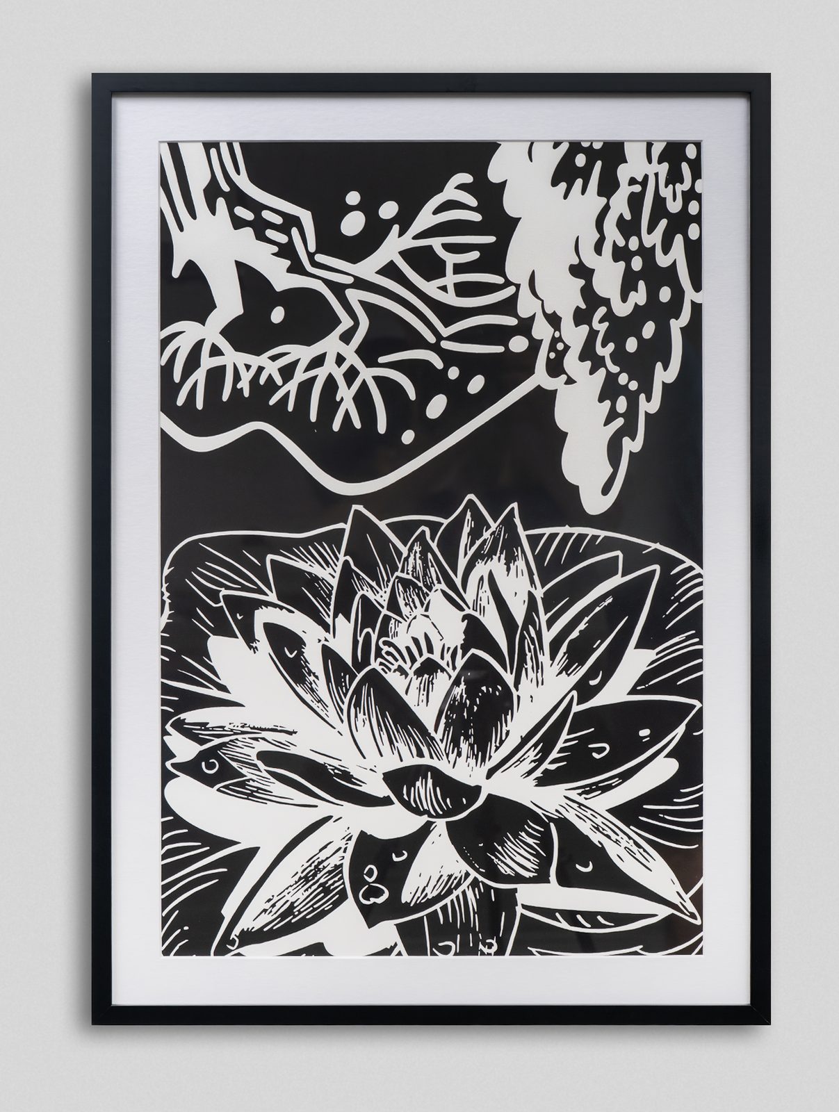 1.5cm Smooth Black, paper print with white mat border
