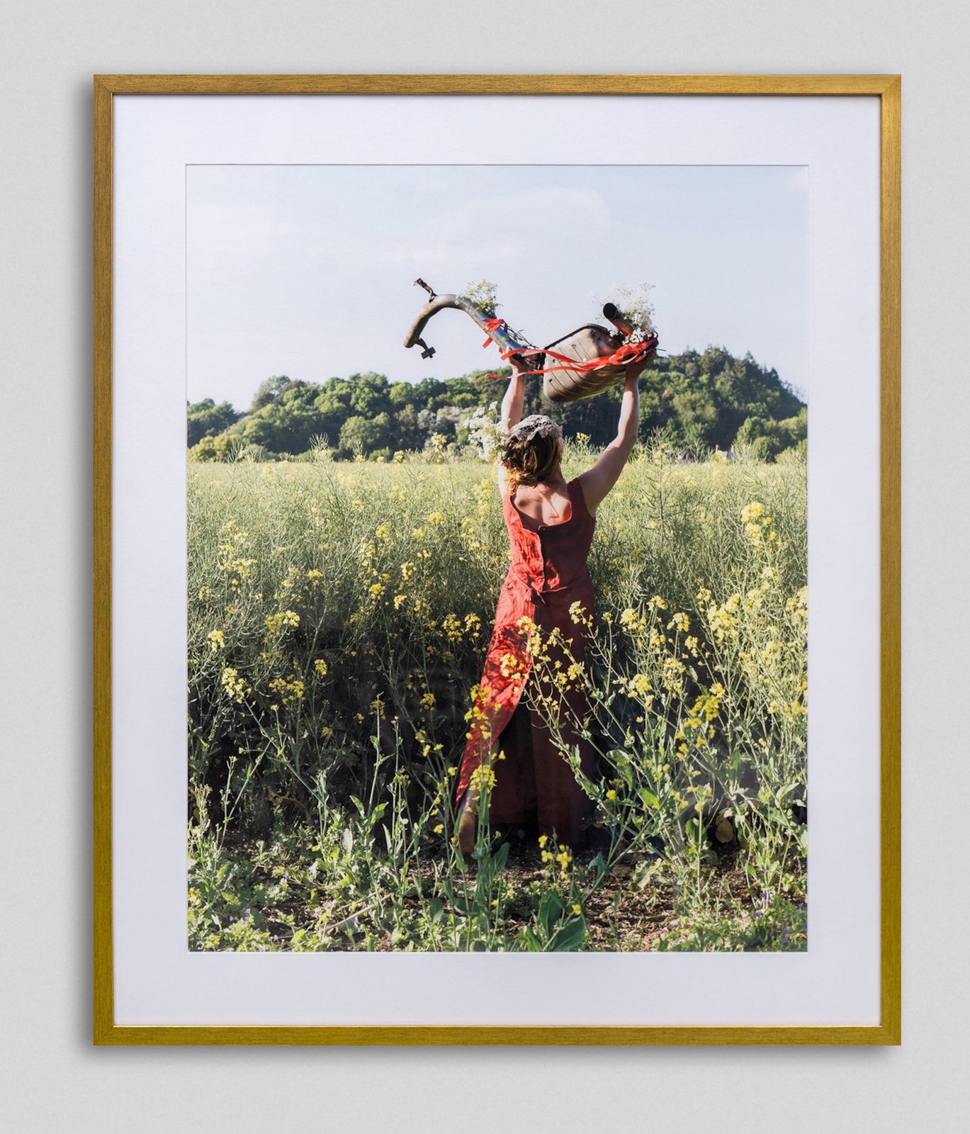 2cm Soft Gold, print on paper with 7cm white mat border