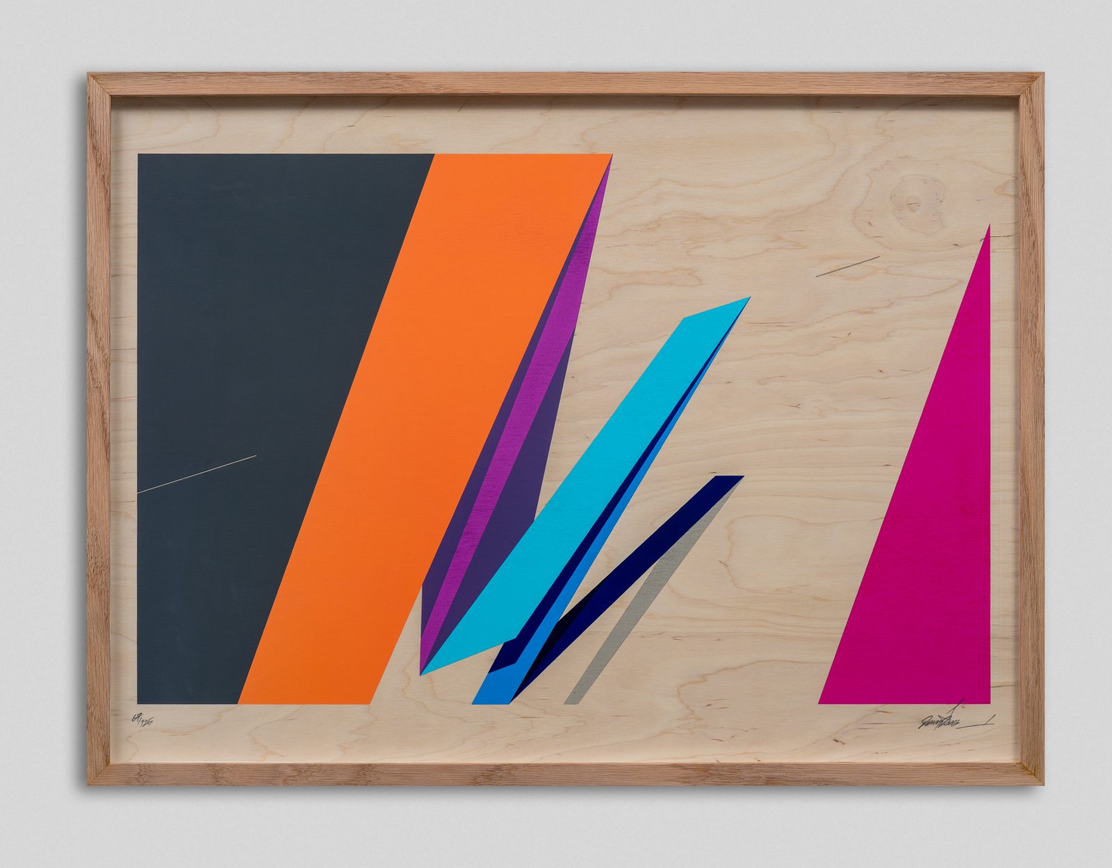 2cm Smooth Oak, original artwork on wood board